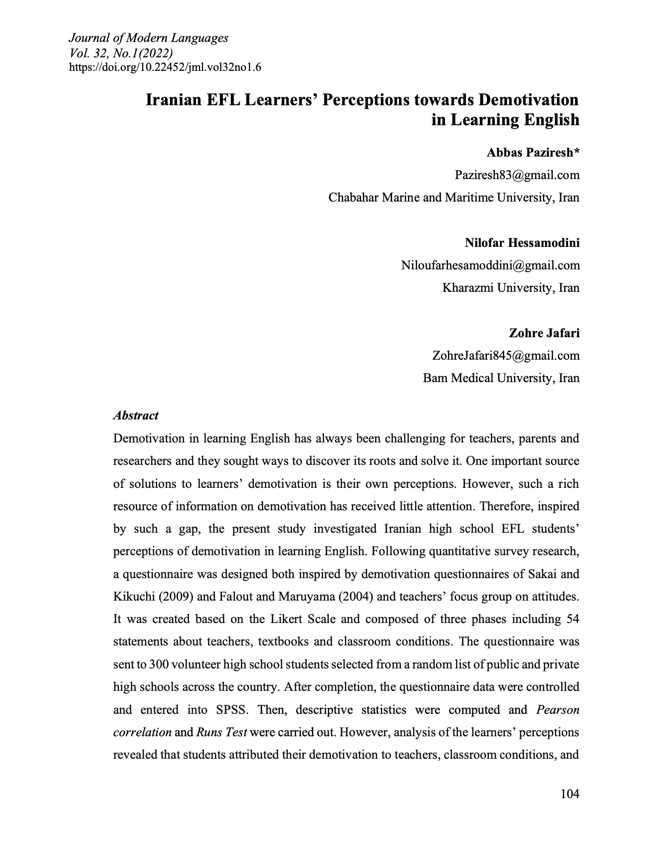 Article 6_Iranian EFL Learners' Perceptions